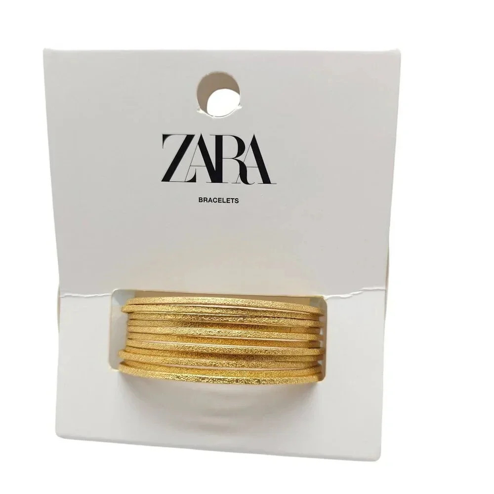 Zara Multi-Pack Gold Tone Bangle Bracelets Set Womens Jewelry Accessories M